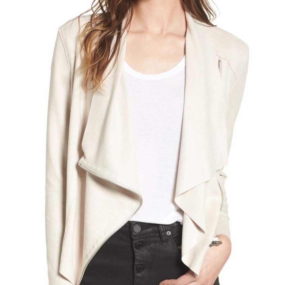 Blank NYC Cream Drape Front Jacket